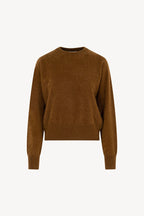 Girocollo Maniche Squadrate in Puro Cashmere Spazzolato Terracotta