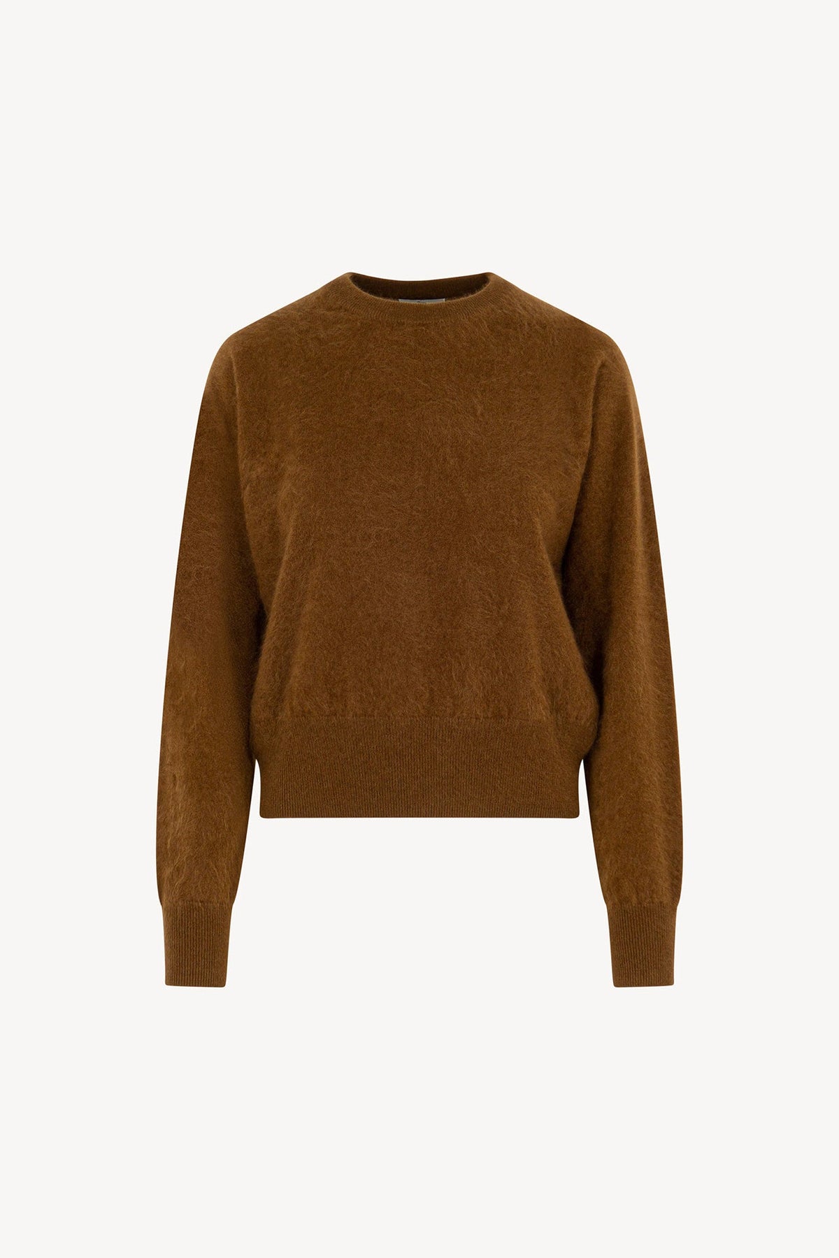 Girocollo Maniche Squadrate in Puro Cashmere Spazzolato Terracotta
