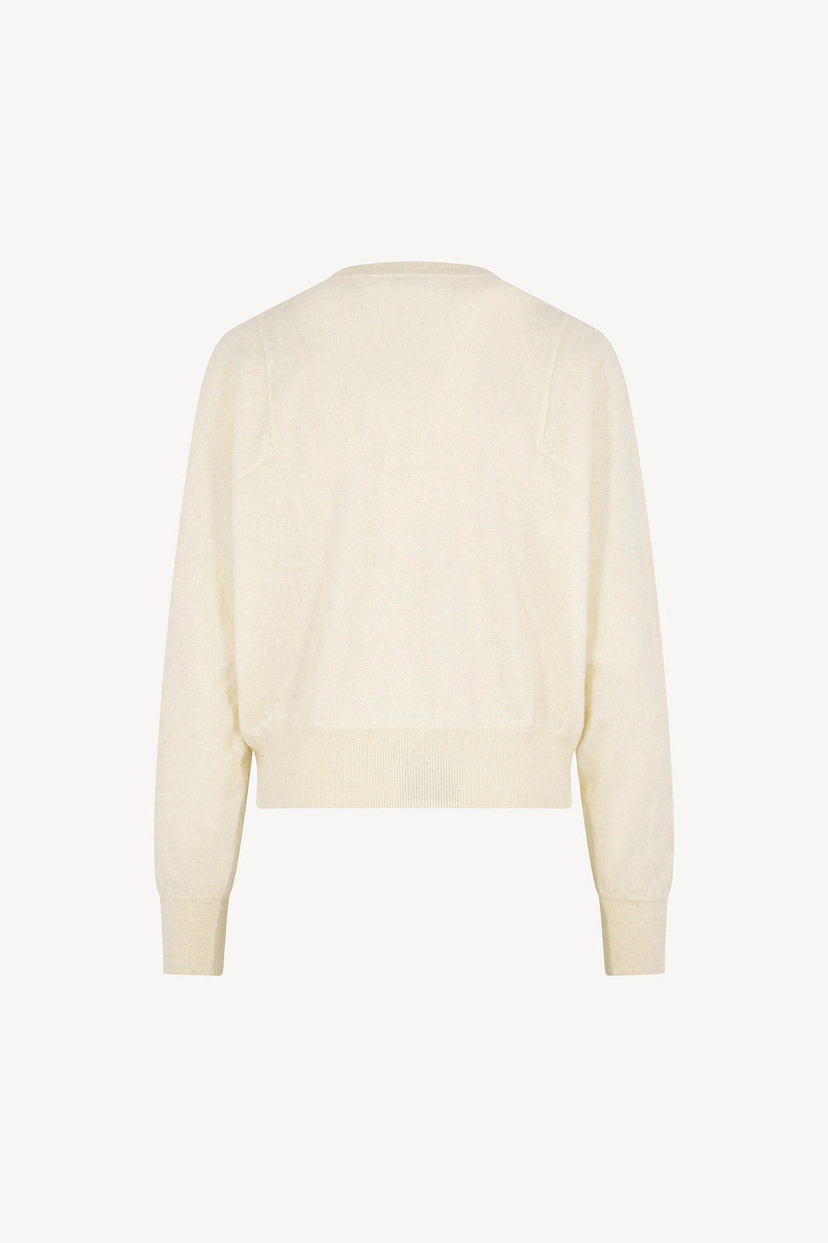Girocollo Maniche Squadrate in Puro Cashmere Spazzolato Latte
