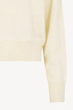 Girocollo Maniche Squadrate in Puro Cashmere Spazzolato Latte