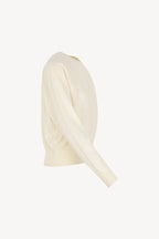 Girocollo Maniche Squadrate in Puro Cashmere Spazzolato Latte