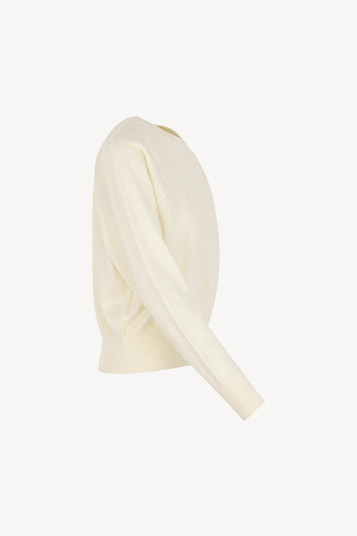 Girocollo Maniche Squadrate in Puro Cashmere Spazzolato Latte
