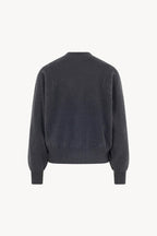 Girocollo Maniche Squadrate in Puro Cashmere Spazzolato Ardesia