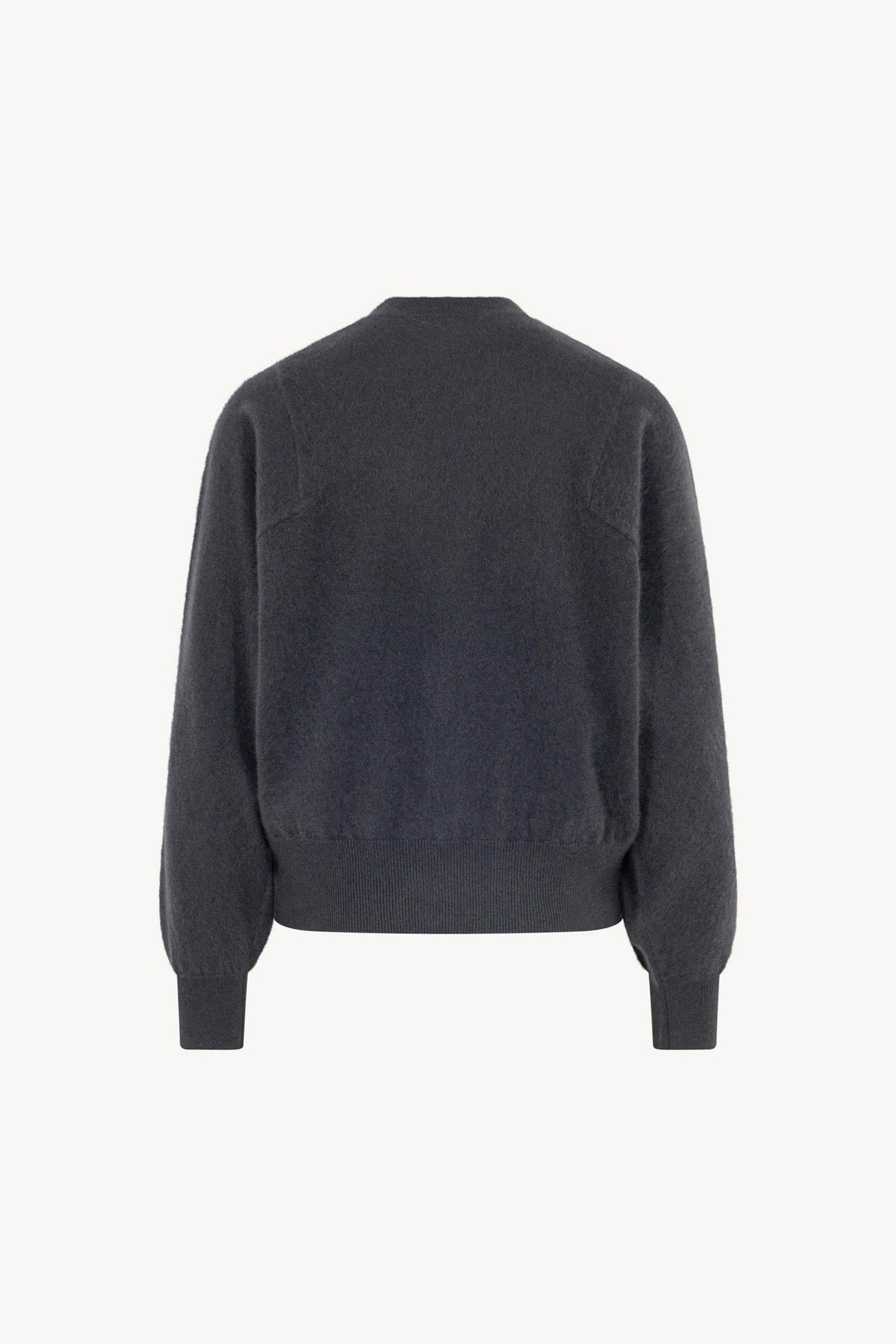Girocollo Maniche Squadrate in Puro Cashmere Spazzolato Ardesia