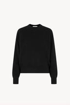 Girocollo Maniche Squadrate in Puro Cashmere Spazzolato Nero