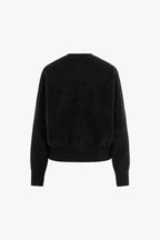 Girocollo Maniche Squadrate in Puro Cashmere Spazzolato Nero