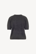 Girocollo Mezza Manica in Puro Cashmere Spazzolato Ardesia