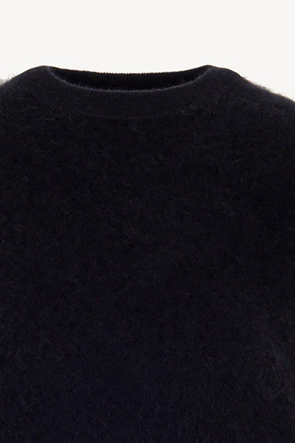 Girocollo Mezza Manica in Puro Cashmere Spazzolato Nero