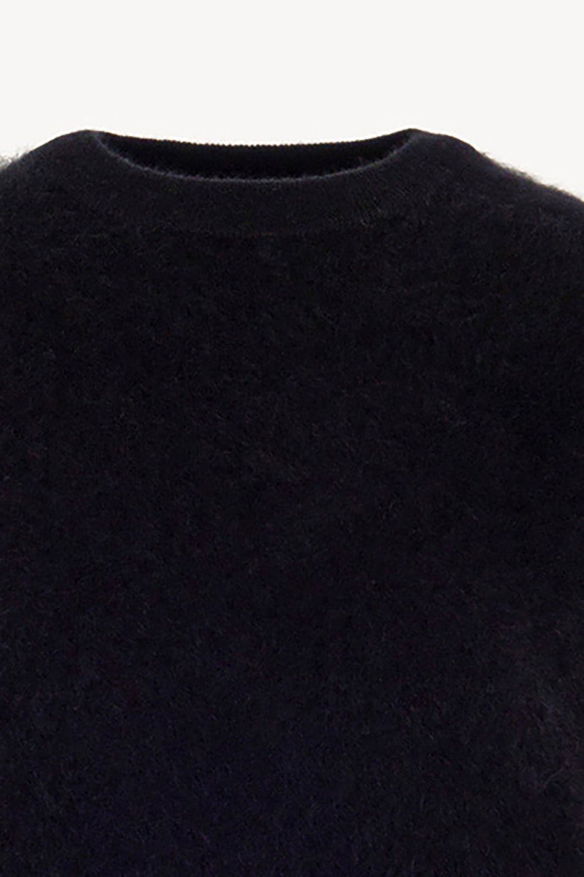 Girocollo Mezza Manica in Puro Cashmere Spazzolato Nero