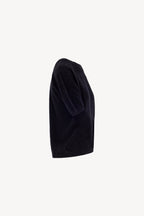 Girocollo Mezza Manica in Puro Cashmere Spazzolato Nero