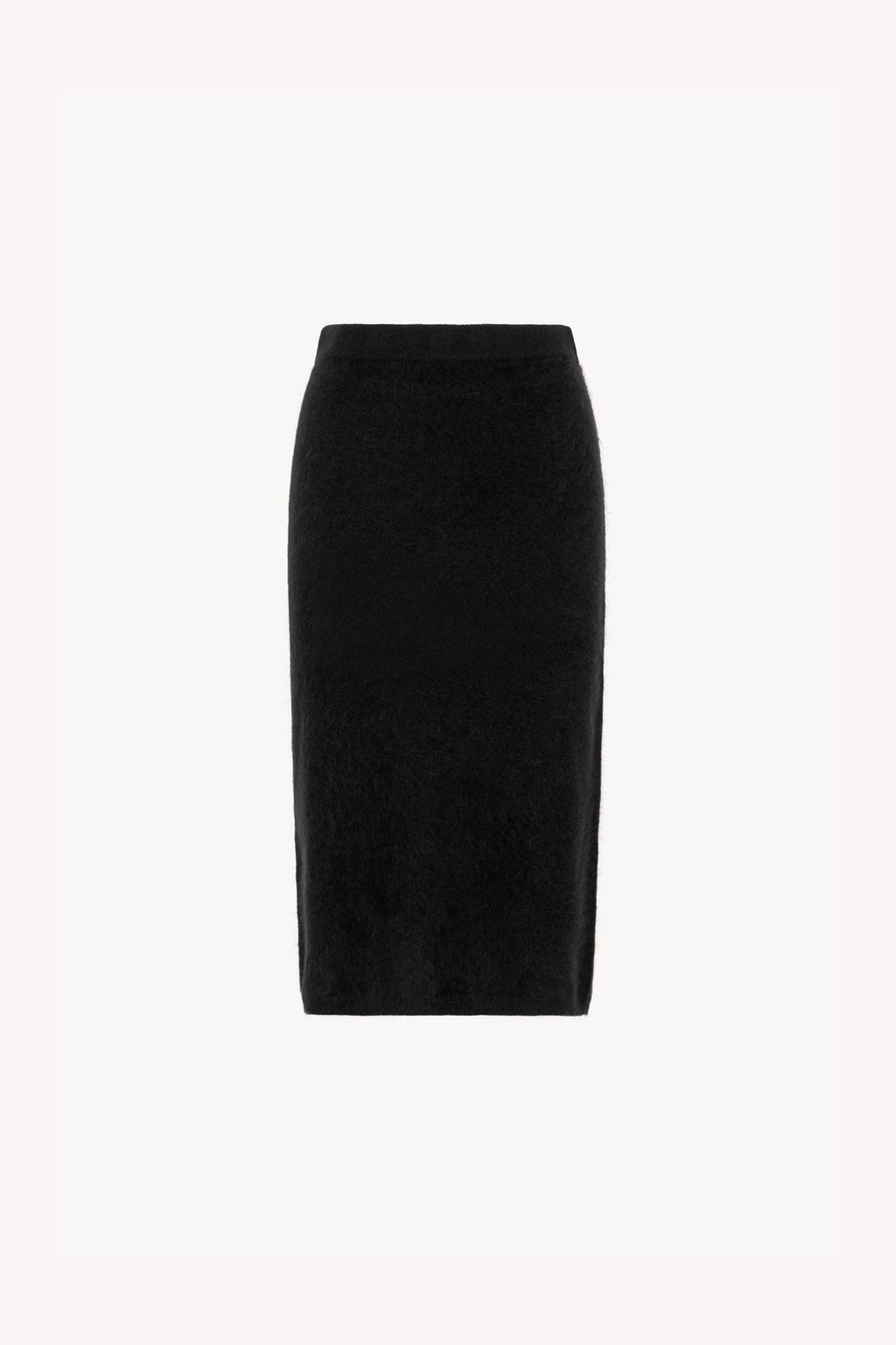 Gonna Longuette in Puro Cashmere Spazzolato Nero