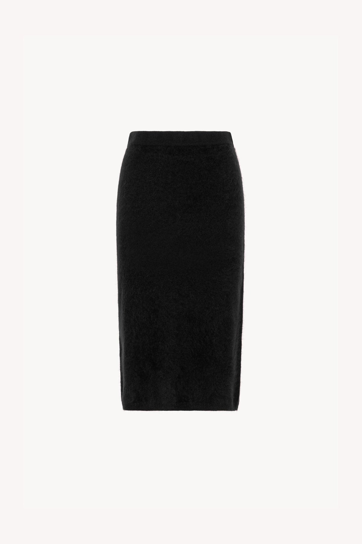 Gonna Longuette in Puro Cashmere Spazzolato Nero