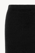 Gonna Longuette in Puro Cashmere Spazzolato Nero