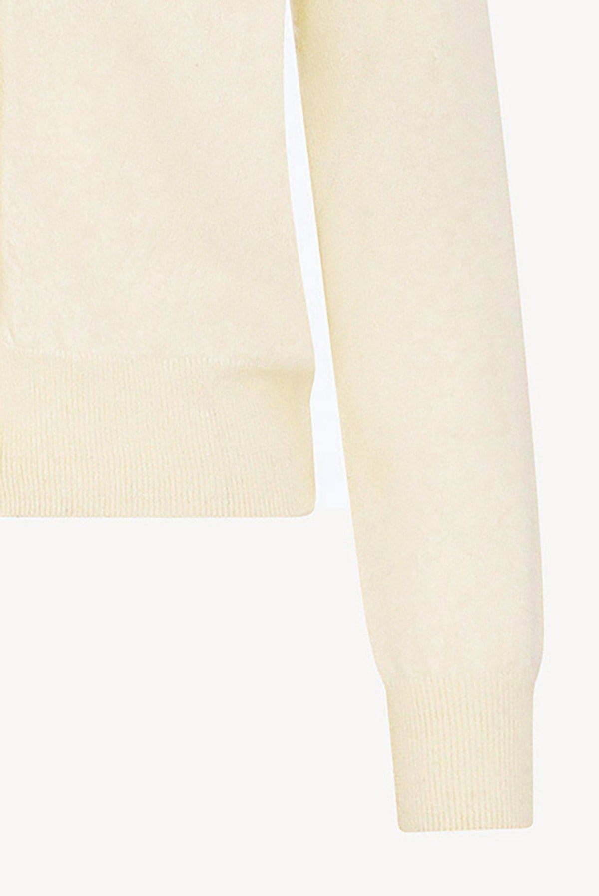 Cardigan Scollo a V in Puro Cashmere Spazzolato Latte