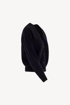 Cardigan Scollo a V in Puro Cashmere Spazzolato Nero