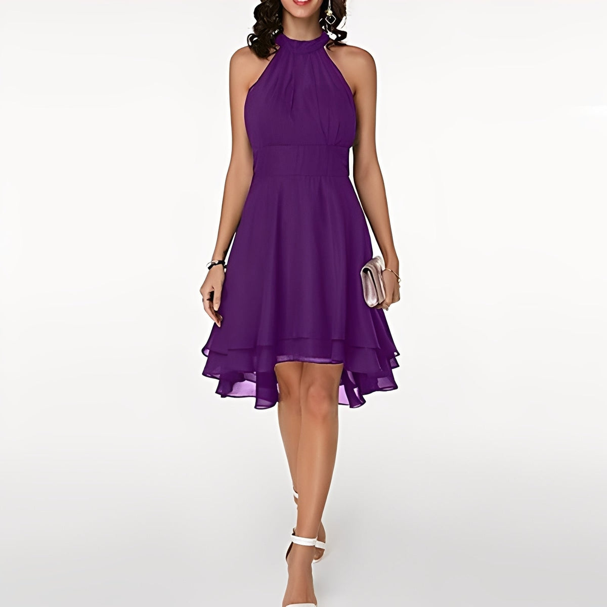 Melissa - Abito in chiffon con volant giocosi per donne