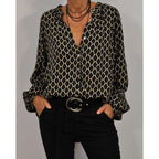 Meriva - Blusa sciolta con scollo a V e bottoni per donne