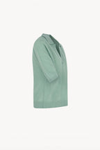 Polo a Costa Inglese in Puro Cashmere Verde Giada