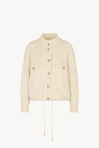 Bomber in Punto Stoffa in Puro Cashmere Latte