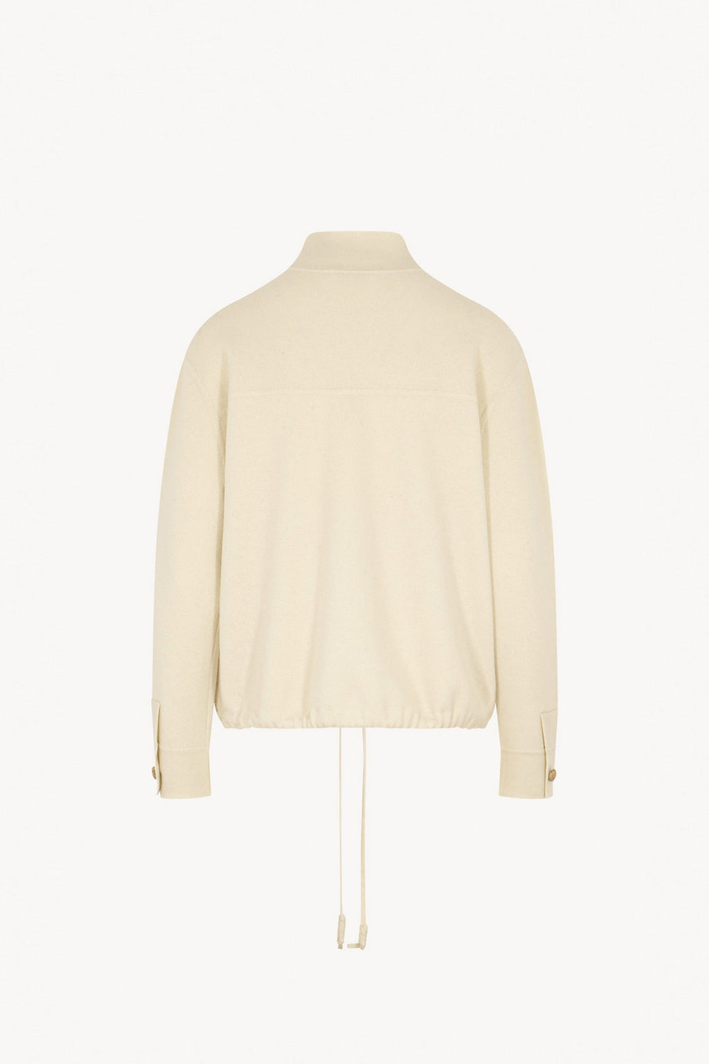 Bomber in Punto Stoffa in Puro Cashmere Latte
