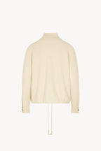 Bomber in Punto Stoffa in Puro Cashmere Latte