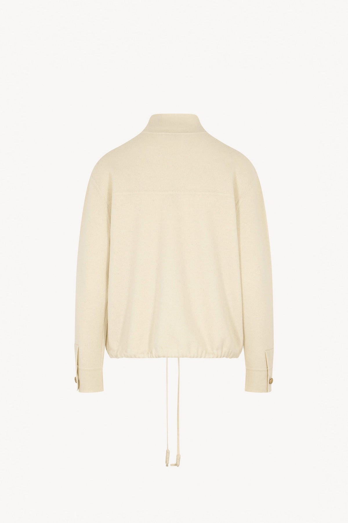 Bomber in Punto Stoffa in Puro Cashmere Latte