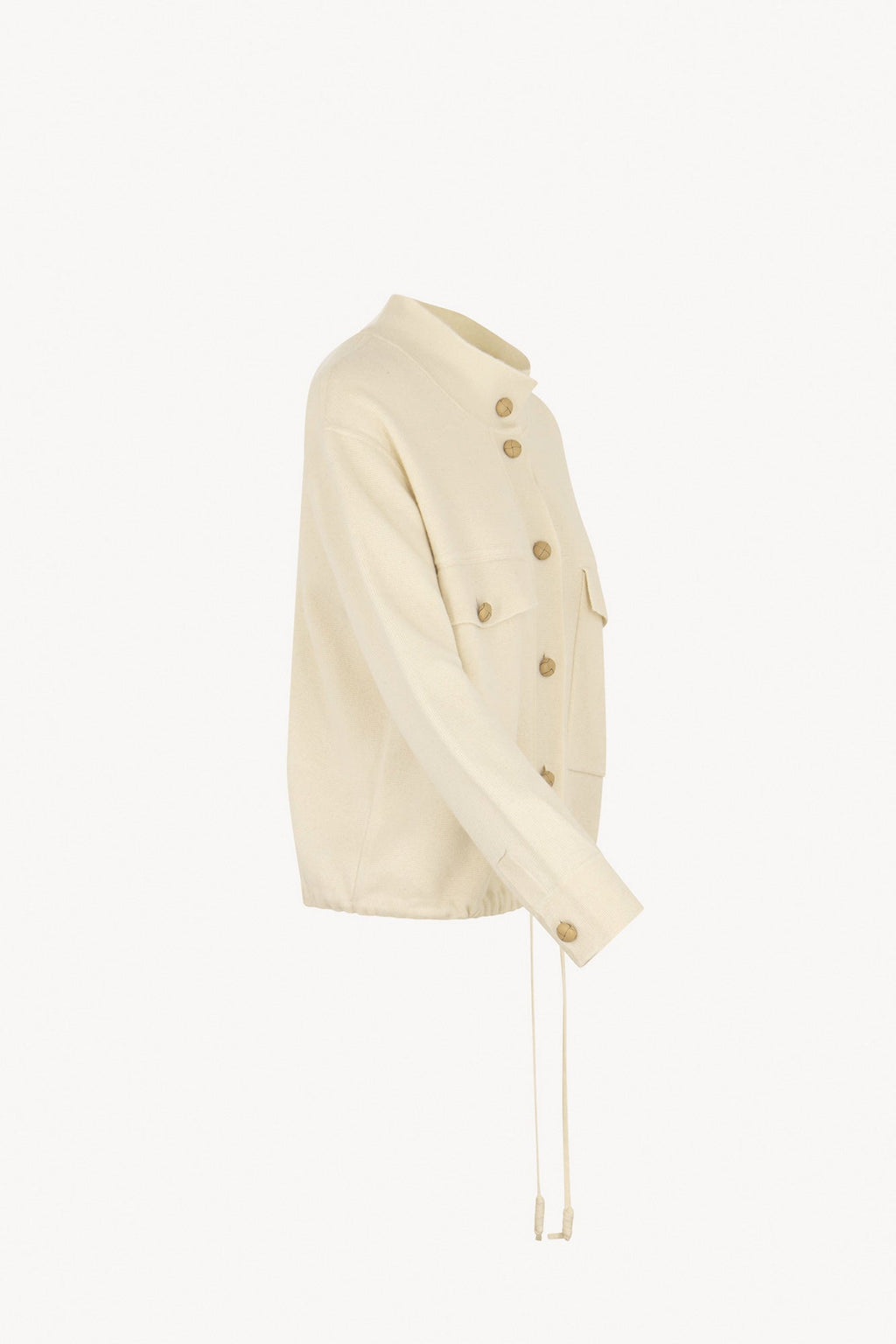Bomber in Punto Stoffa in Puro Cashmere Latte