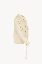 Bomber in Punto Stoffa in Puro Cashmere Latte