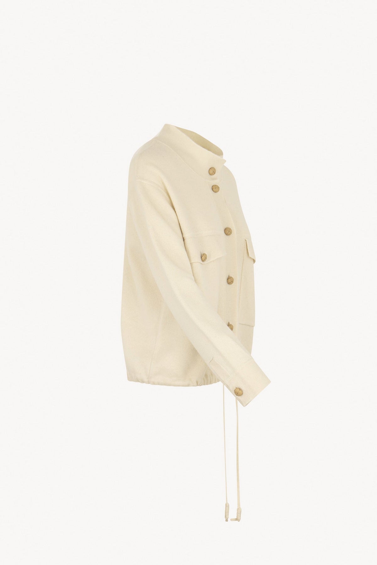 Bomber in Punto Stoffa in Puro Cashmere Latte