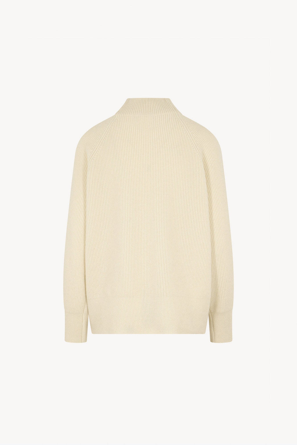 Maglia Lupetto a Costa Inglese in Puro Cashmere Latte