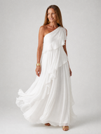 TRACEY | ONE-SHOULDER RUFFLE MAXI DRESS