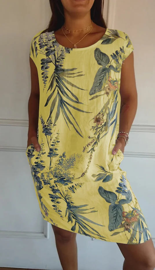 Britt – Abito stampato con scollo rotondo