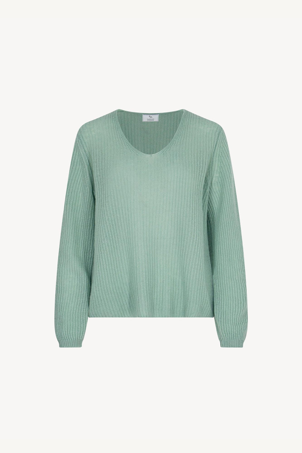 Maglia Scollo a V Costa Inglese in Puro Cashmere Verde Giada
