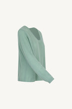 Maglia Scollo a V Costa Inglese in Puro Cashmere Verde Giada