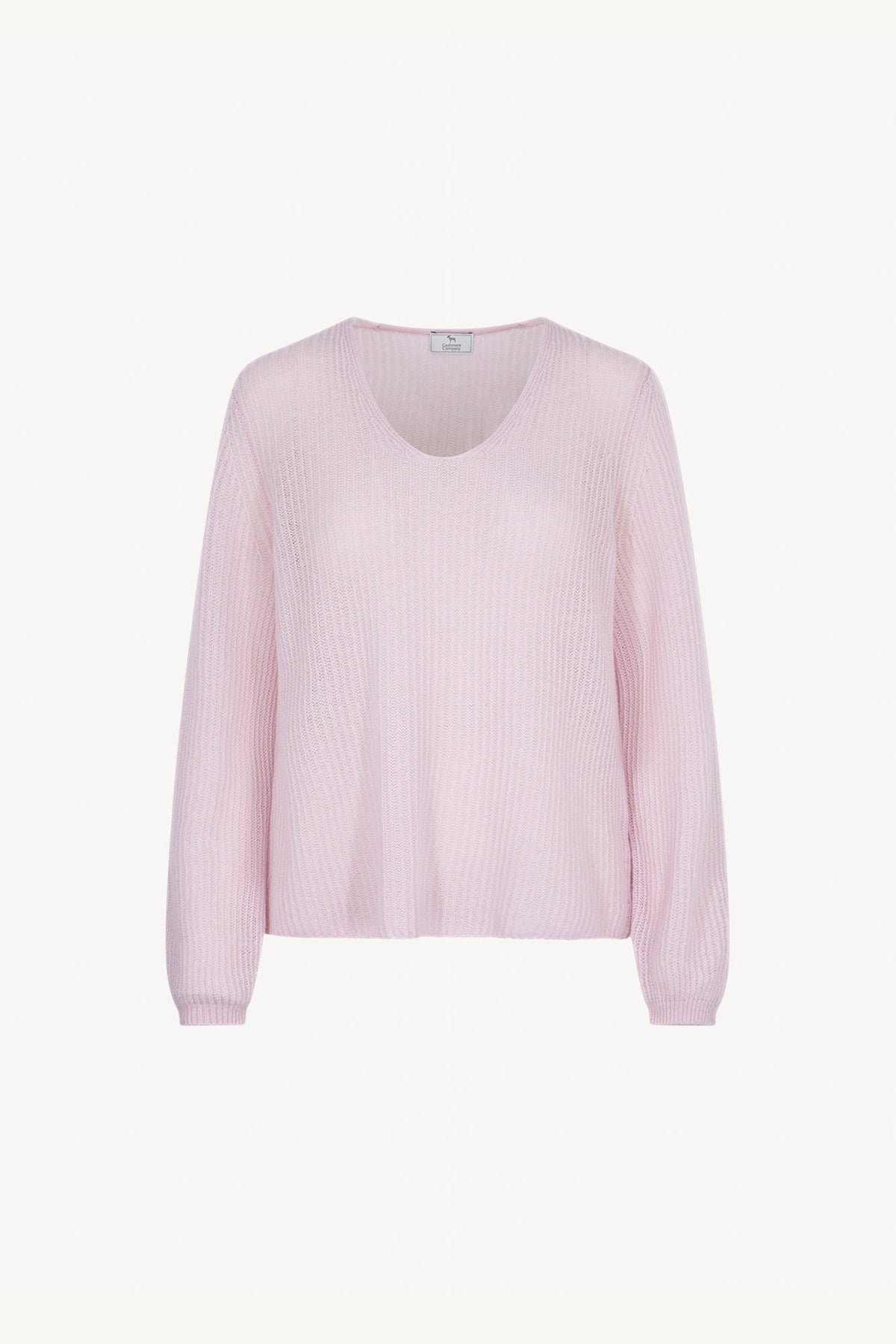 Maglia Scollo a V Costa Inglese in Puro Cashmere Rosa
