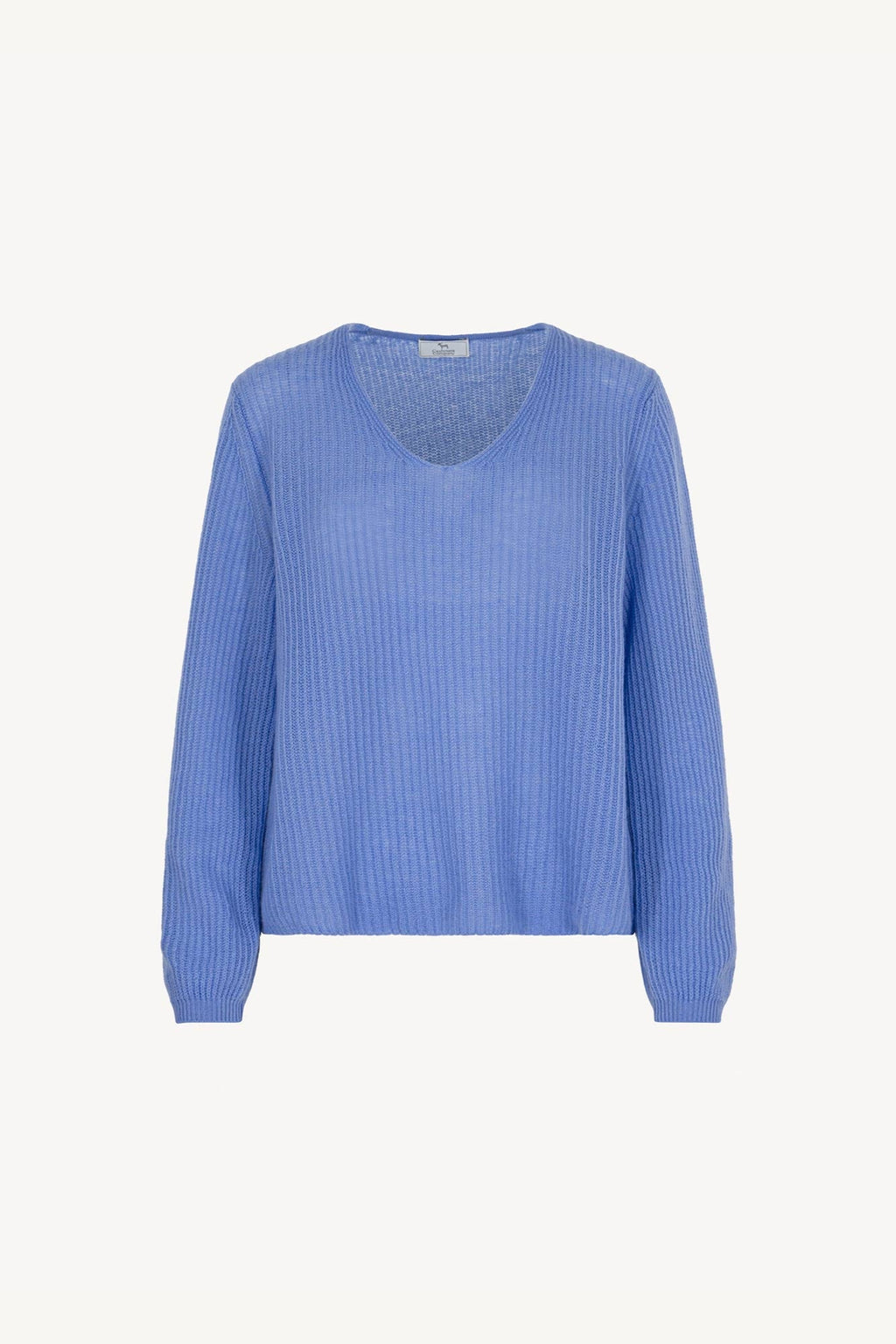 Maglia Scollo a V Costa Inglese in Puro Cashmere Cielo
