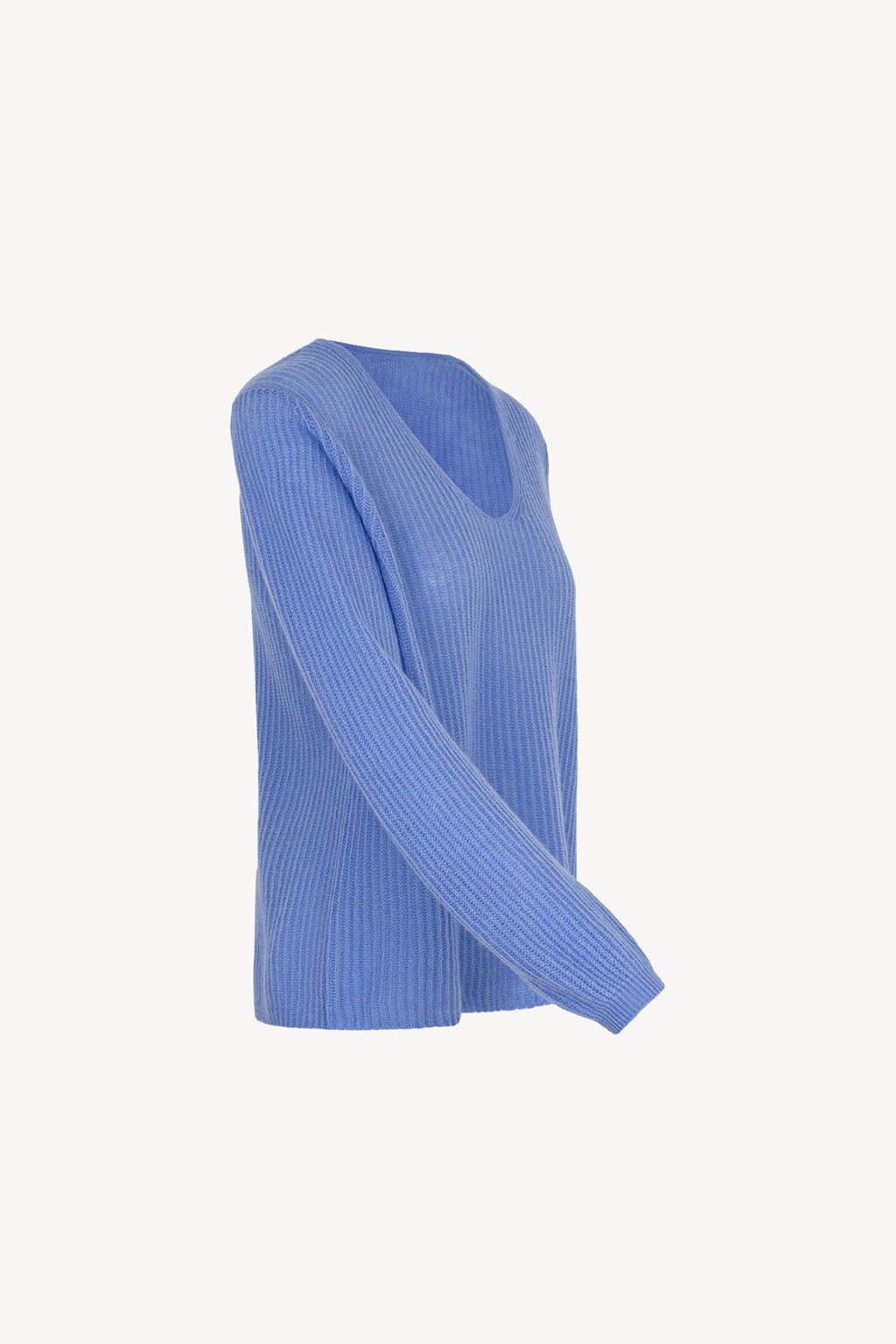 Maglia Scollo a V Costa Inglese in Puro Cashmere Cielo