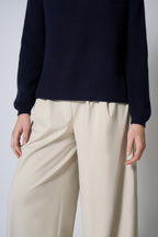 Maglia Scollo a V Costa Inglese in Puro Cashmere Blu Notte