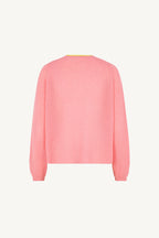 Maglia Scollo a V Costa Inglese in Puro Cashmere Rosa Confetto