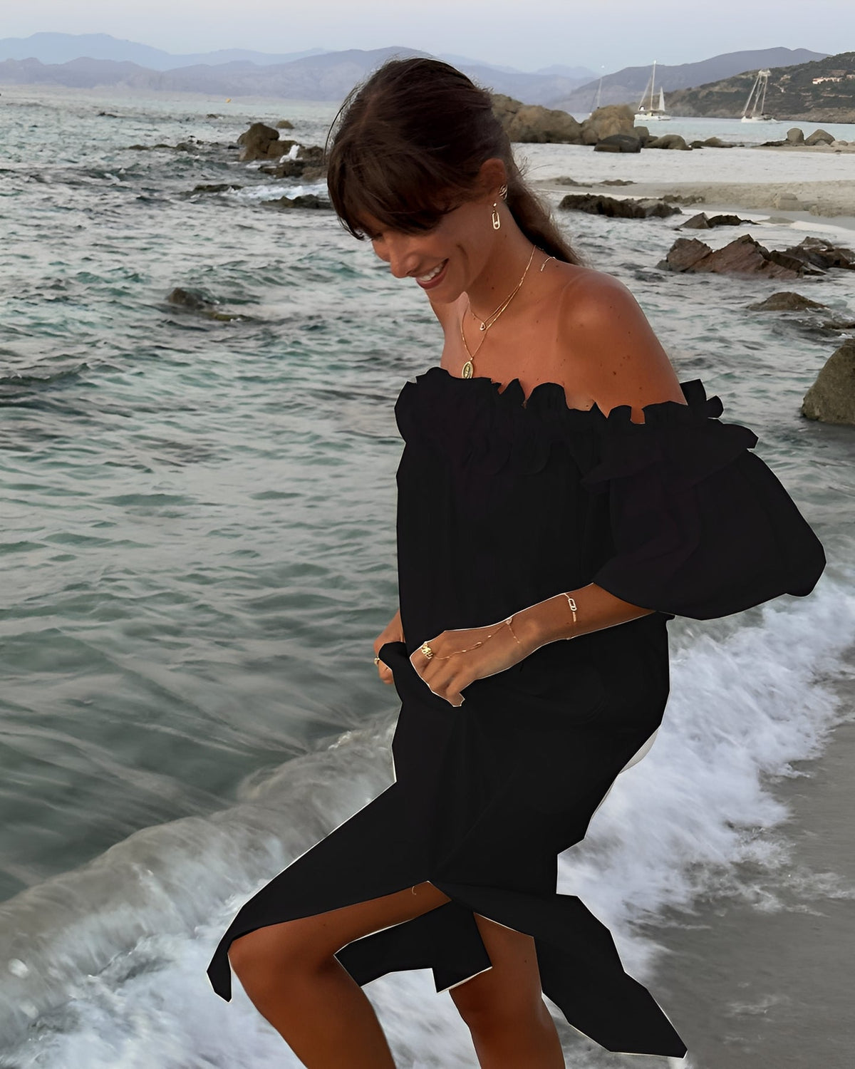 Patrice - Abito con spacco e spalle scoperte da donna