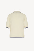 Polo Rete in Puro Cashmere Bianco Latte