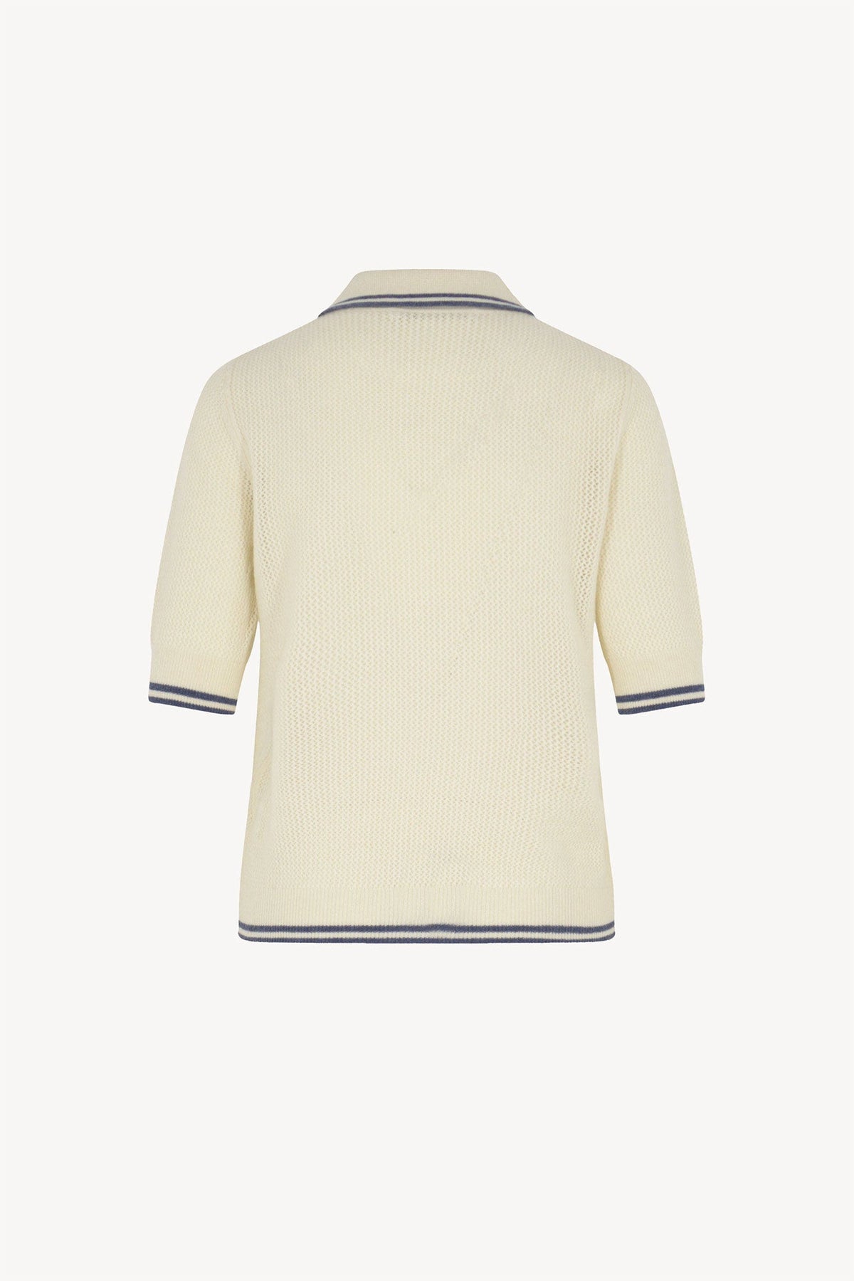 Polo Rete in Puro Cashmere Bianco Latte