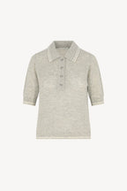 Polo Rete in Puro Cashmere Grigio Perla