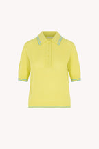 Polo Rete in Puro Cashmere Giallo