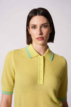 Polo Rete in Puro Cashmere Giallo