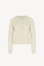 Cardigan Rete in Puro Cashmere Bianco Latte