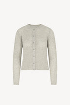 Cardigan Rete in Puro Cashmere Grigio Perla