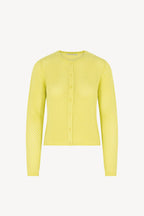 Cardigan Rete in Puro Cashmere Giallo