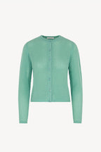 Cardigan Rete in Puro Cashmere Acqua