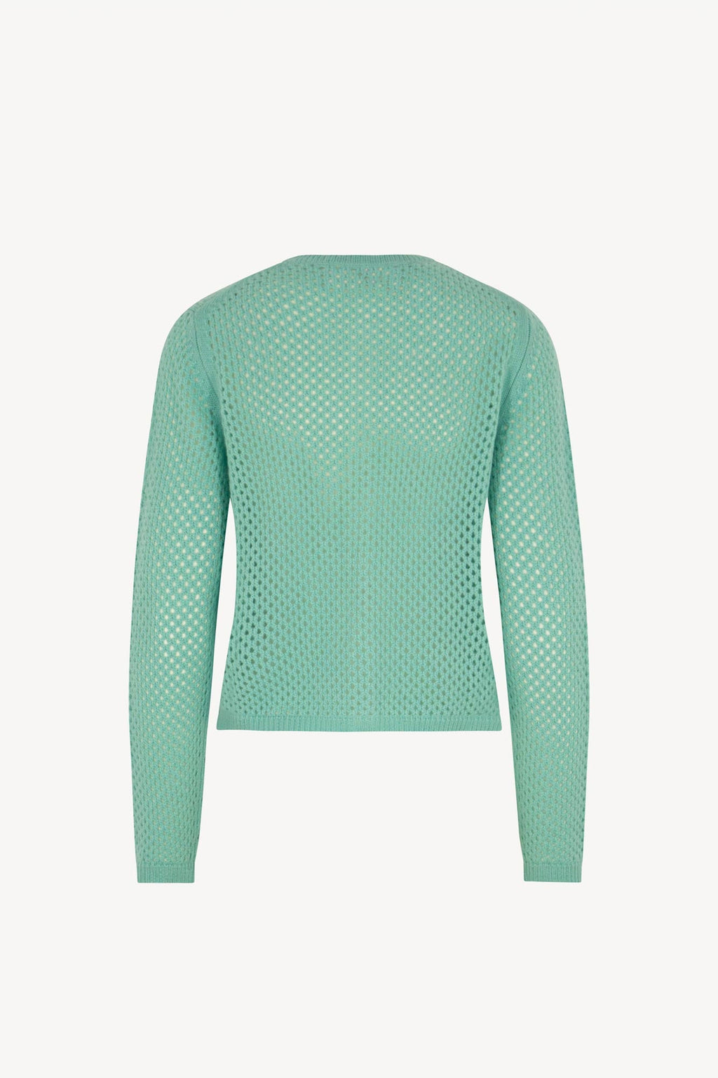 Cardigan Rete in Puro Cashmere Acqua